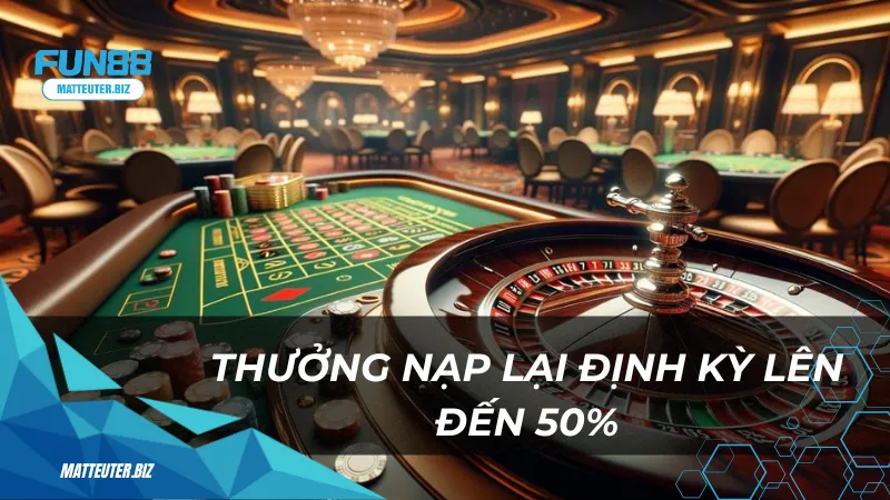 Thưởng nạp lại định kỳ lên đến 50%